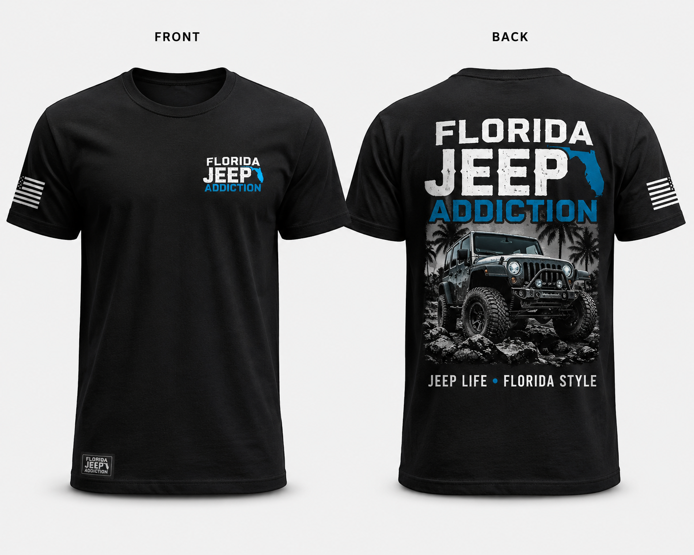 Black Shirt Front and Back Logo